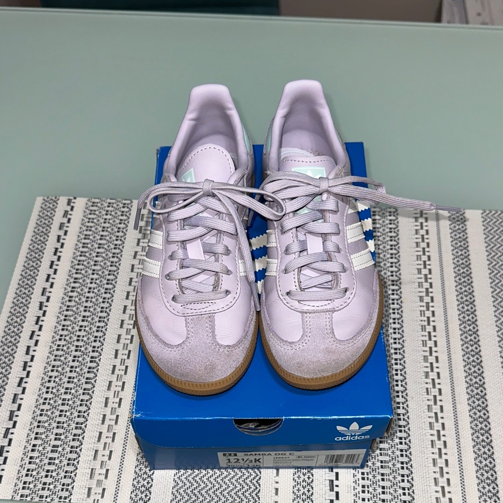 Adidas Kids' Light Purple and Blue Sneakers